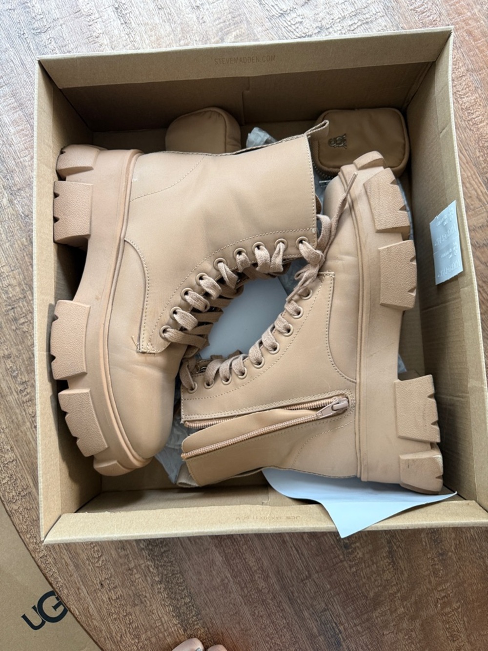 Steve Madden Women's Lace-Up Combat Boots-Thora size 6